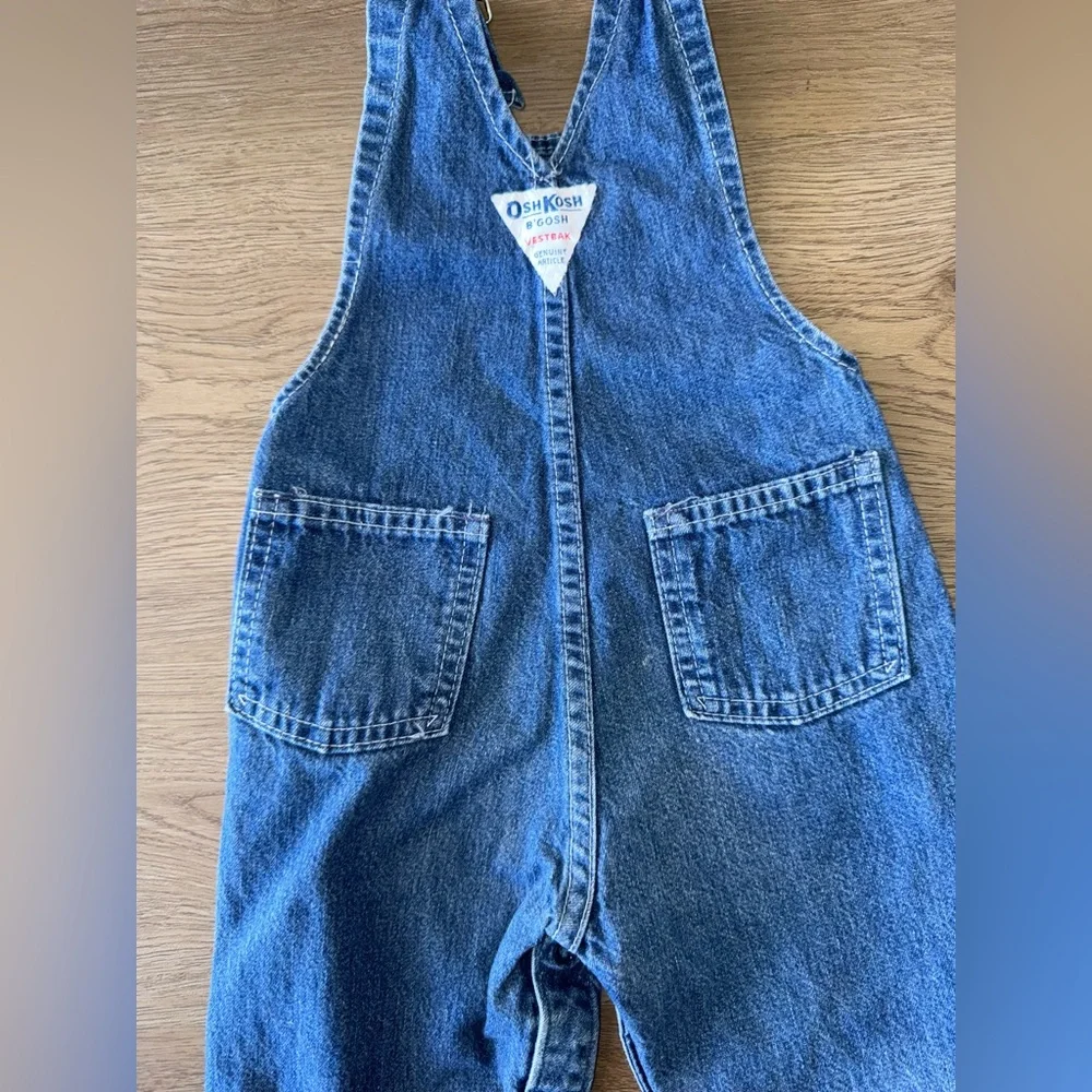 Vintage OshKosh B'Gosh Baby Denim Jean Overalls Vestbak 24 Months USA Made